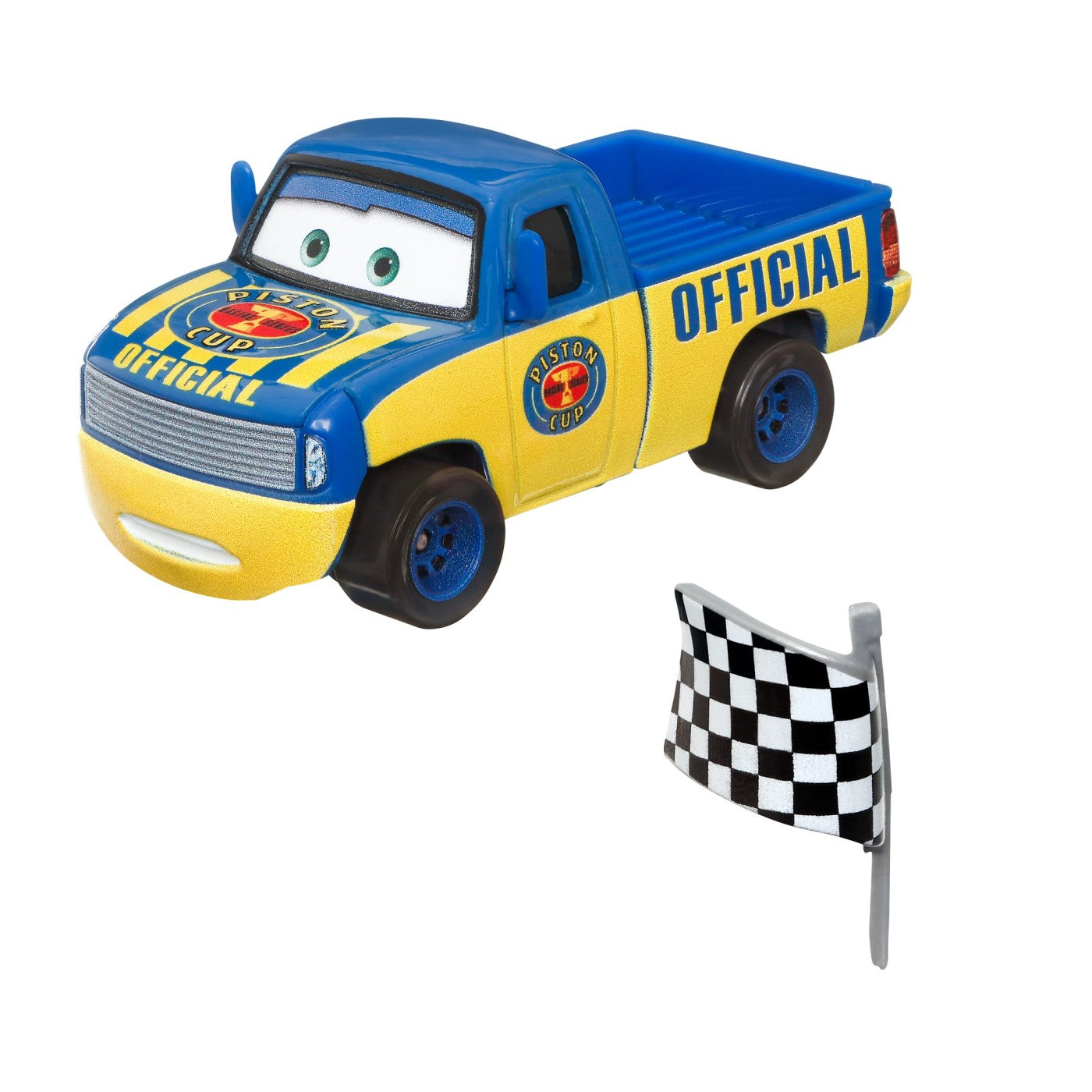 Masinuta metalica cars3 personajul dexter hoover cu steag de finish