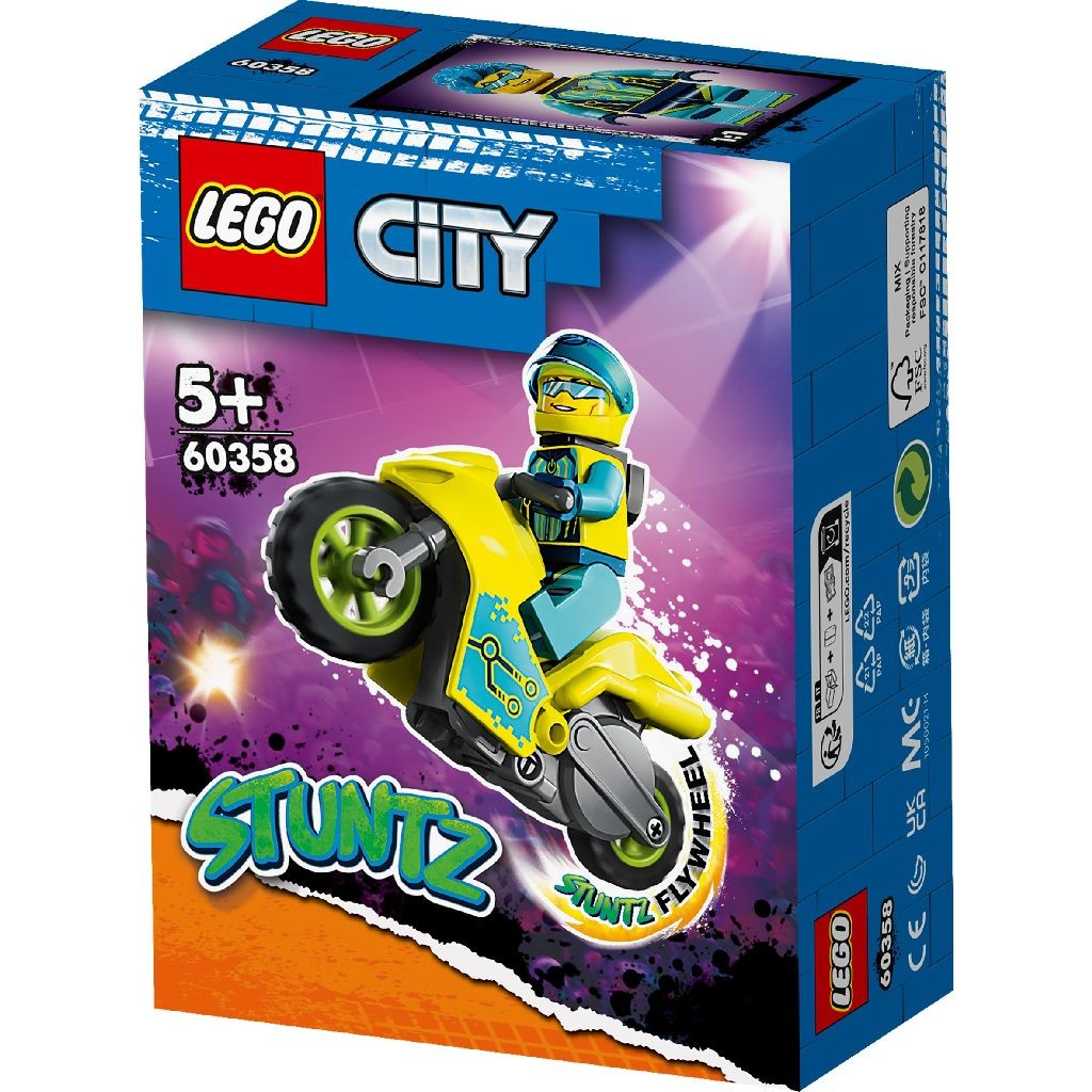 Lego city stuntz motocicleta de cascadorie cibernetica 60358