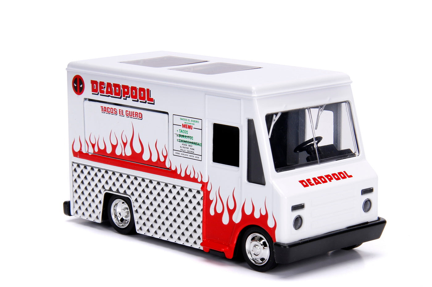 Masinuta metalica food truck a lui deadpool scara 1 la 32