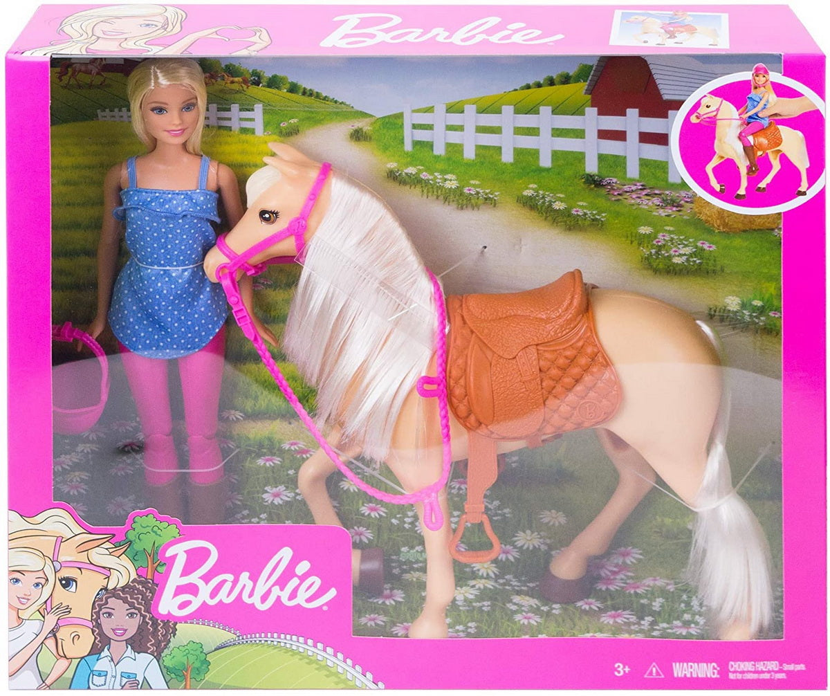 Barbie set papusa cu cal