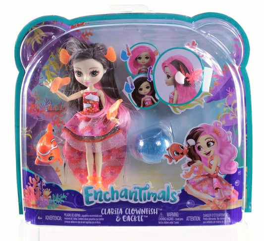 Enchantimals papusa clarita clownfish cu par ce schimba culoarea