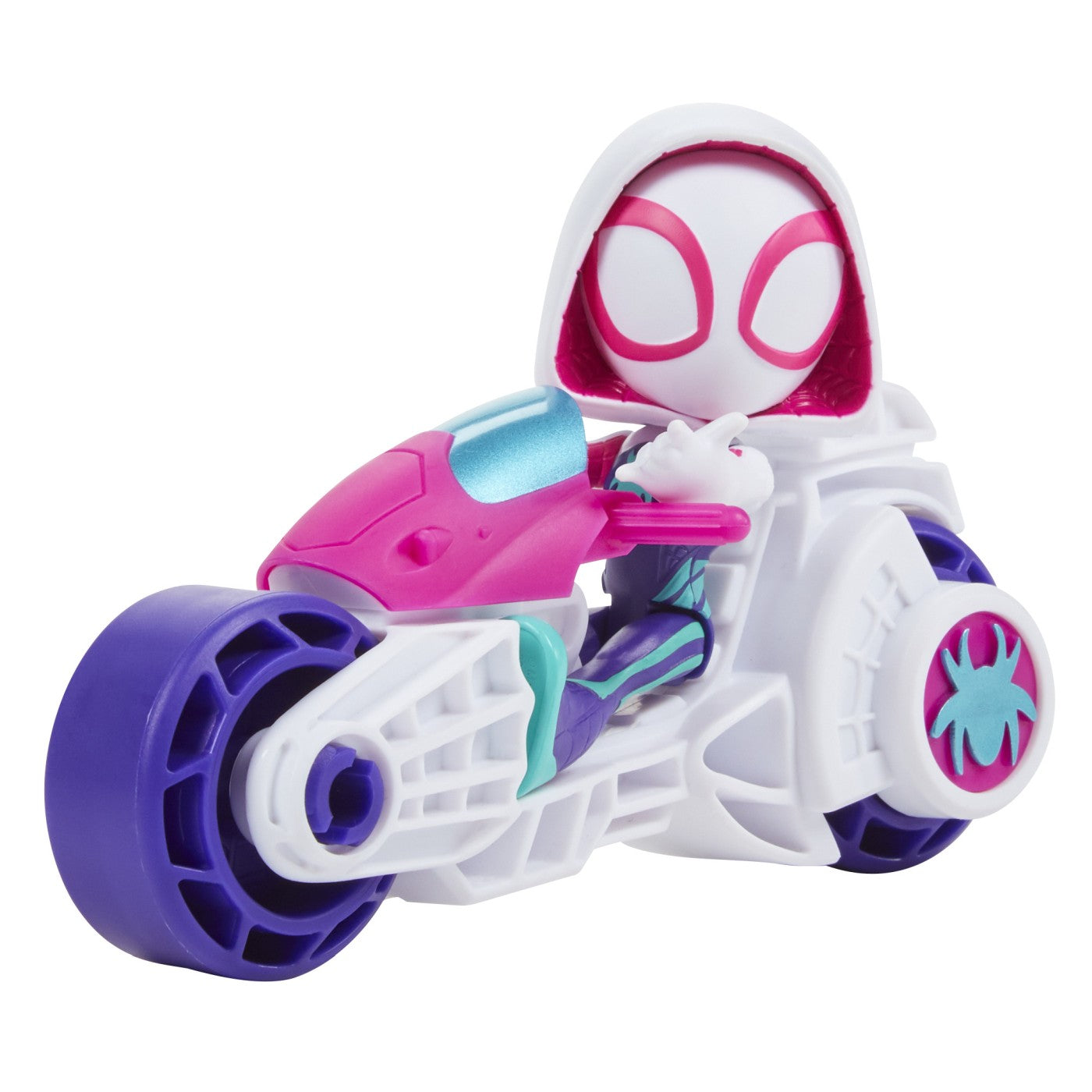 Spidey prietenii extraordinari set motocicleta si figurina ghost spider 10cm