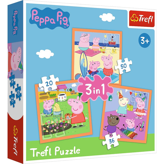 Puzzle trefl 3in1 inventiva peppa pig