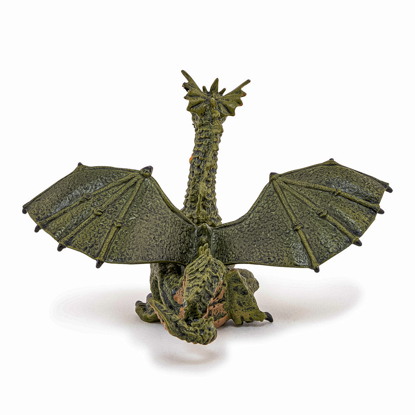 Papo figurina dragon verde inaripat cu flacara