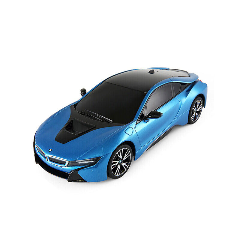 Masina cu telecomanda bmw i8 albastru cu scara 1 la 18