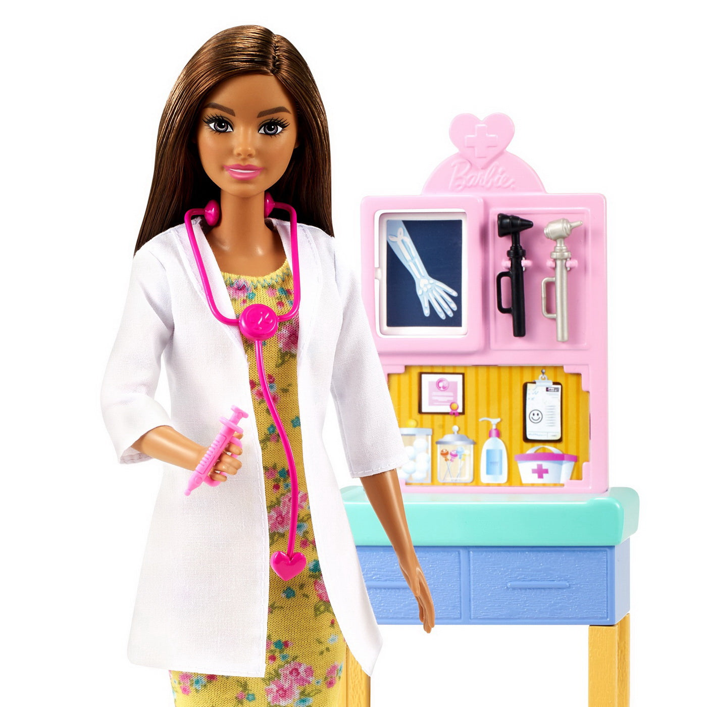 Barbie cariere set cu papusa doctor pediatru satena