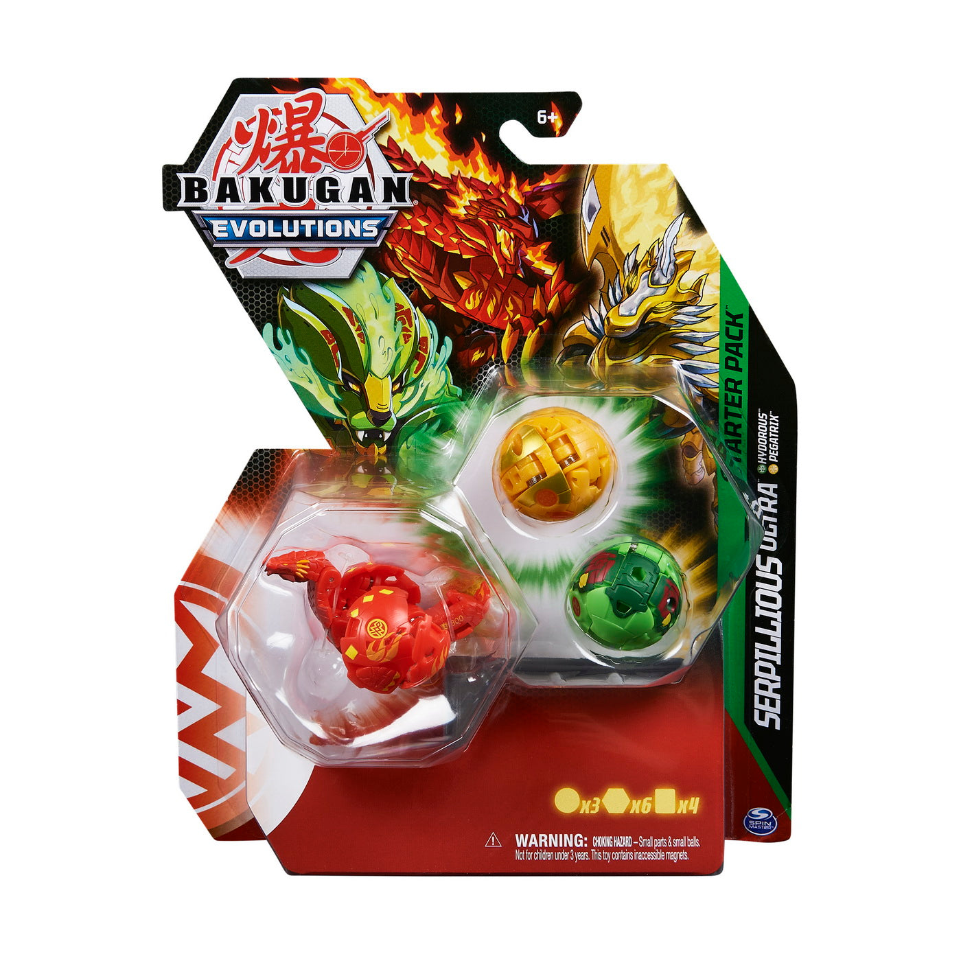 Bakugan pachet starter 3 bakugani s4 serpillious ultra, hydorous si pegatrix