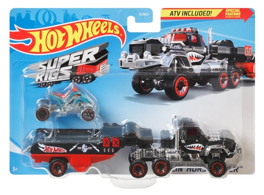 Set camion si masina sport hot wheels haulin horsepower