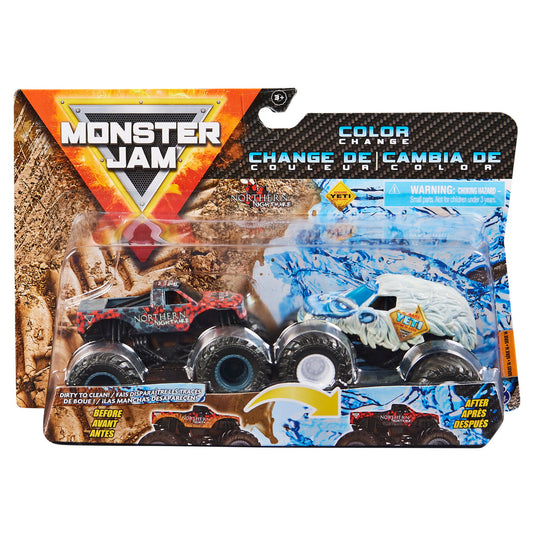 Monster jam set 2 masinute northern nightmare si yeti color change