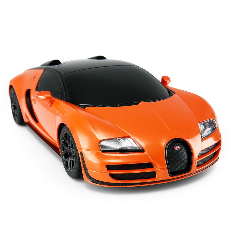 Masina cu telecomanda bugatti grand sport vitesse portocaliu cu scara 1 la 24