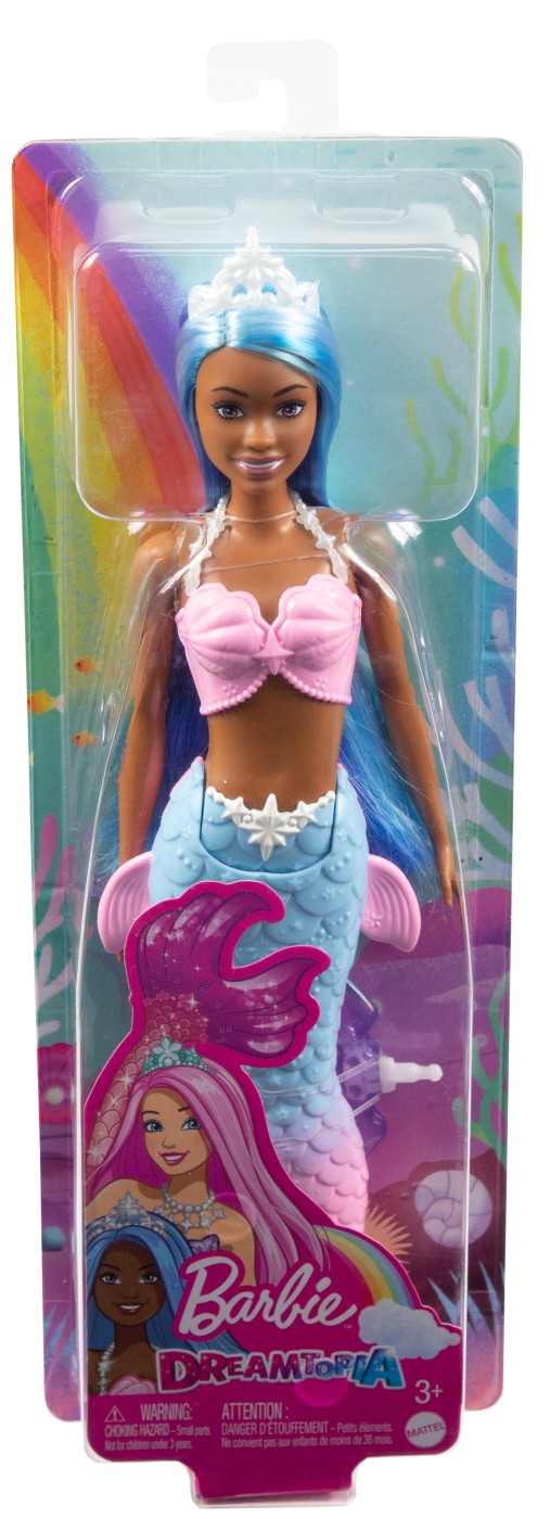 Barbie dreamtopia papusa sirena cu par albastru si coada albastra