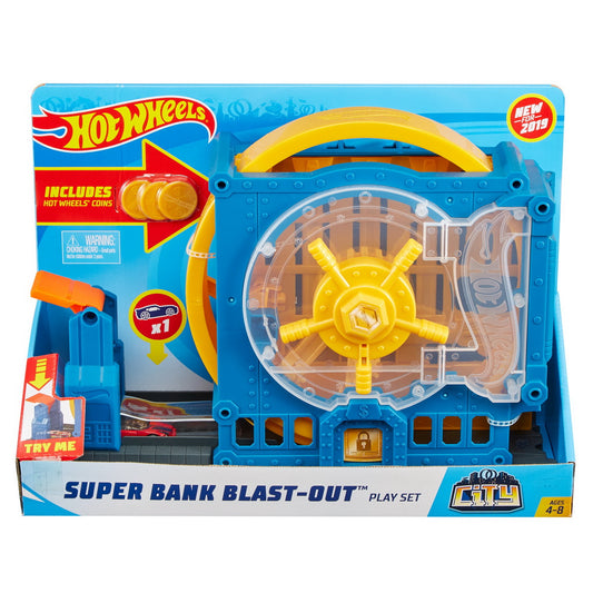 Hot wheels city delux cursa extrema super bank blast out