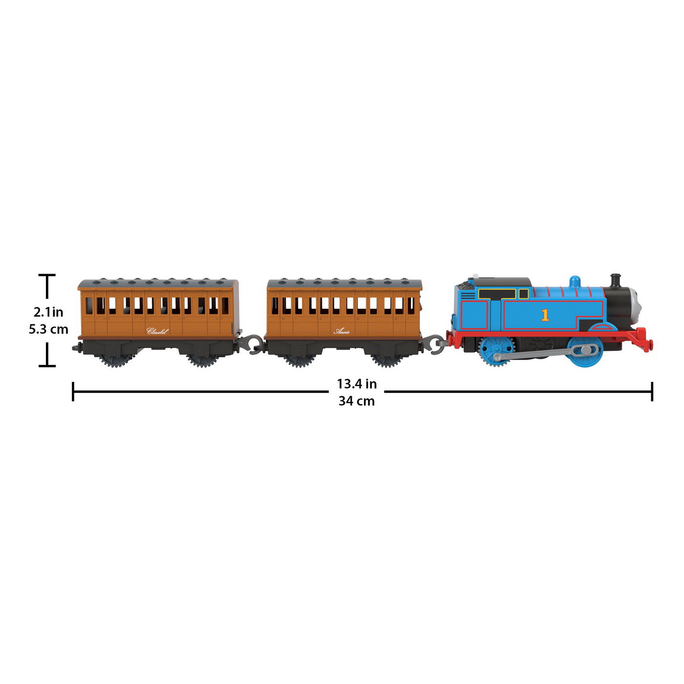 Thomas locomotiva motorizata cu 2 vagoane annie si clarabel