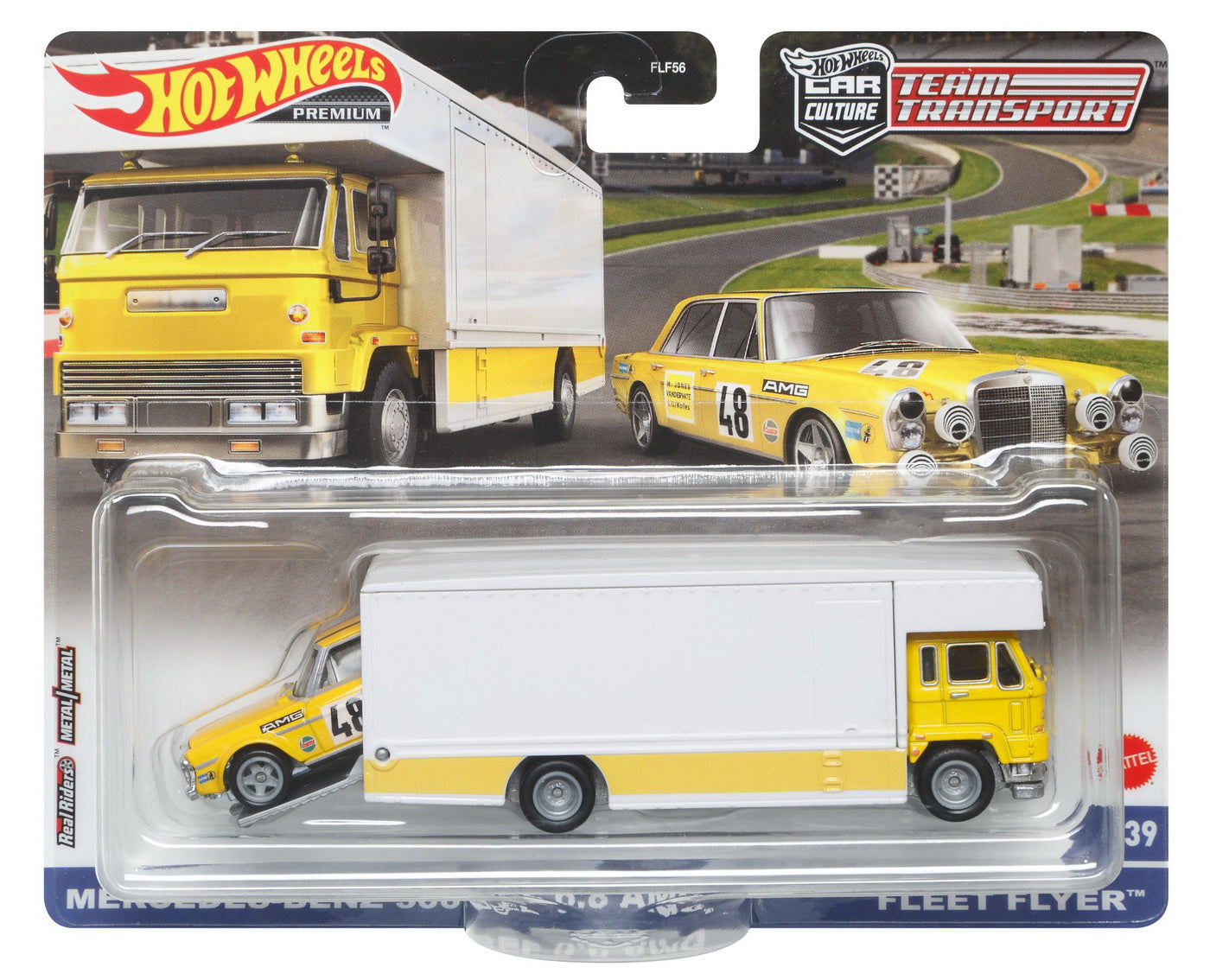 Hot wheels transportator fleet flyer cu masinuta mercedes benz scara 1:64