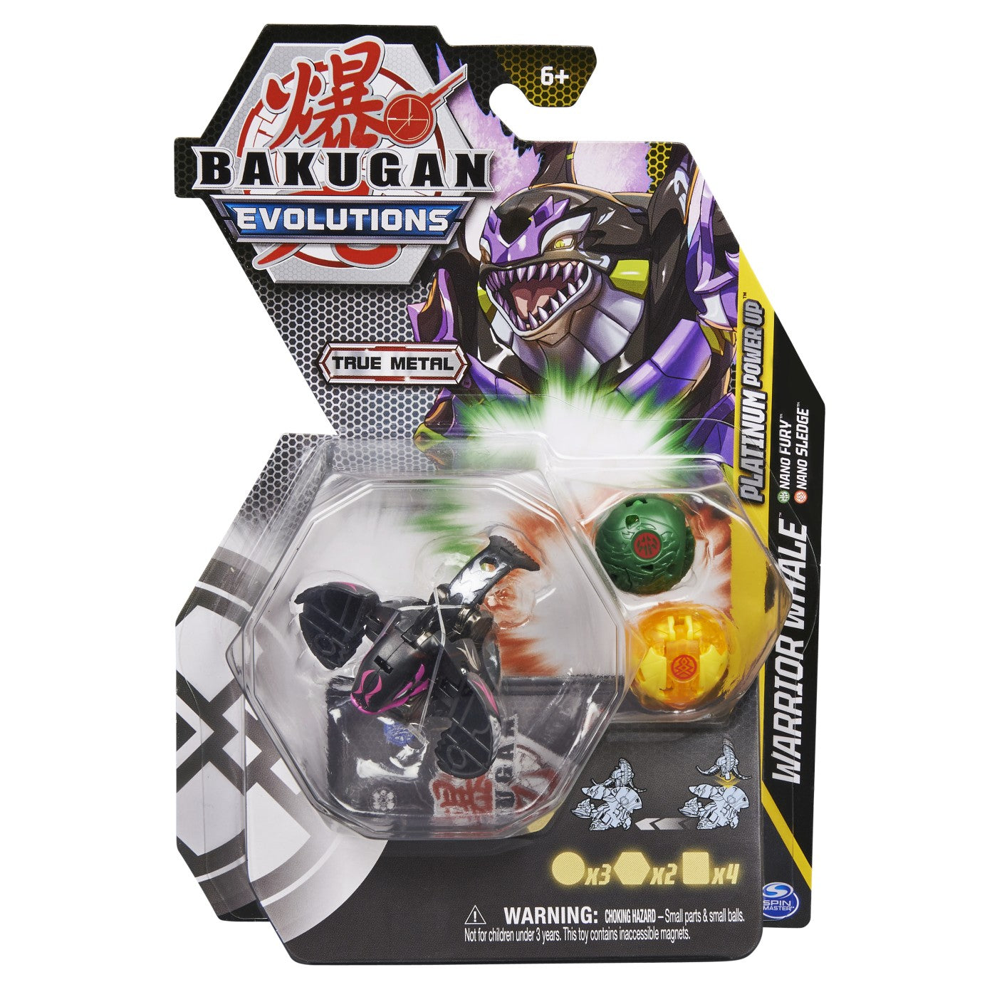 Bakugan platinum powerup s4 warrior whale nano fury si nano sledge