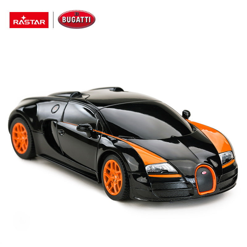 Masina cu telecomanda bugatti grand sport vitesse negru cu scara 1 la 24