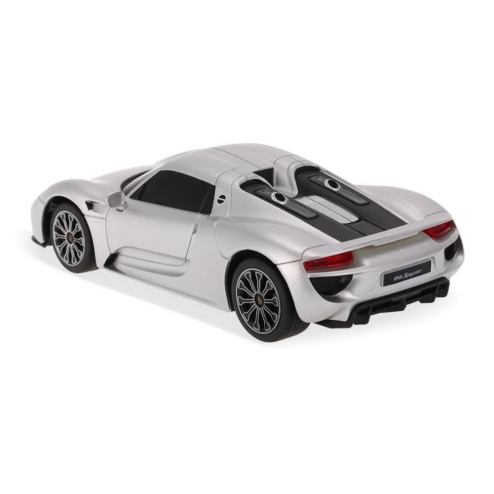 Masina cu telecomanda porsche 918 spyder argintiu cu scara 1 la 24