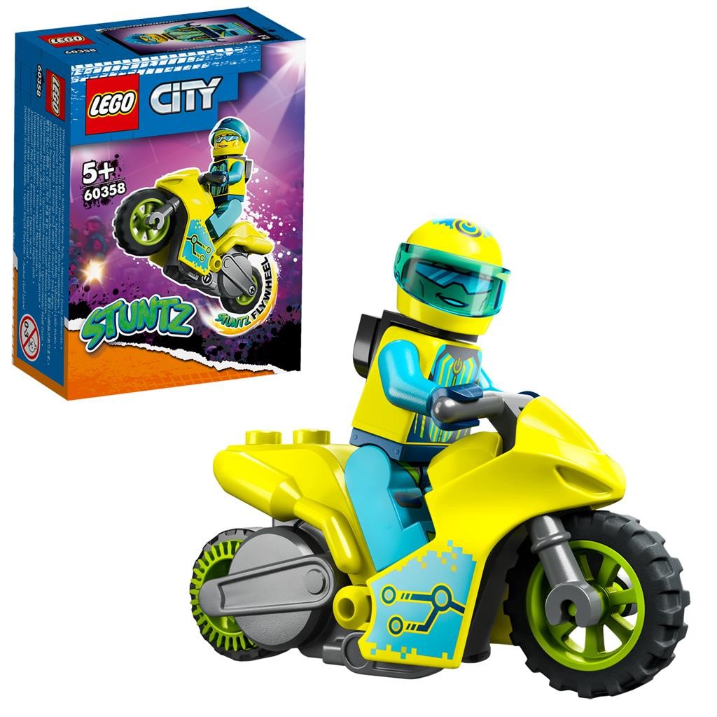 Lego city stuntz motocicleta de cascadorie cibernetica 60358