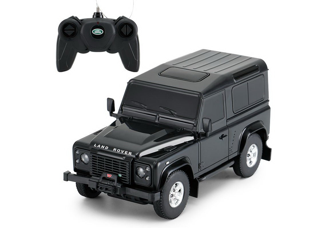 Masina cu telecomanda land rover defender negru cu scara 1 la 24