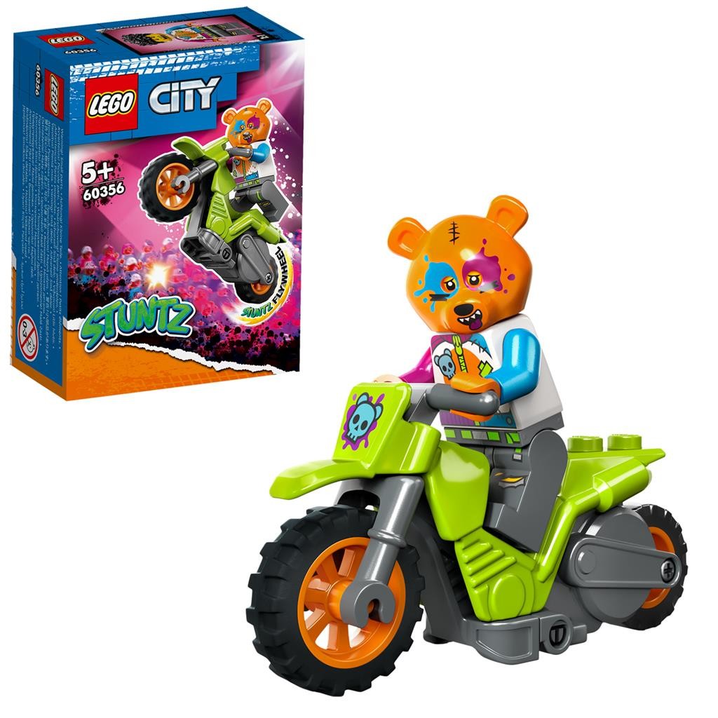 Lego city stuntz motocicleta de cascadorie cu urs 60356