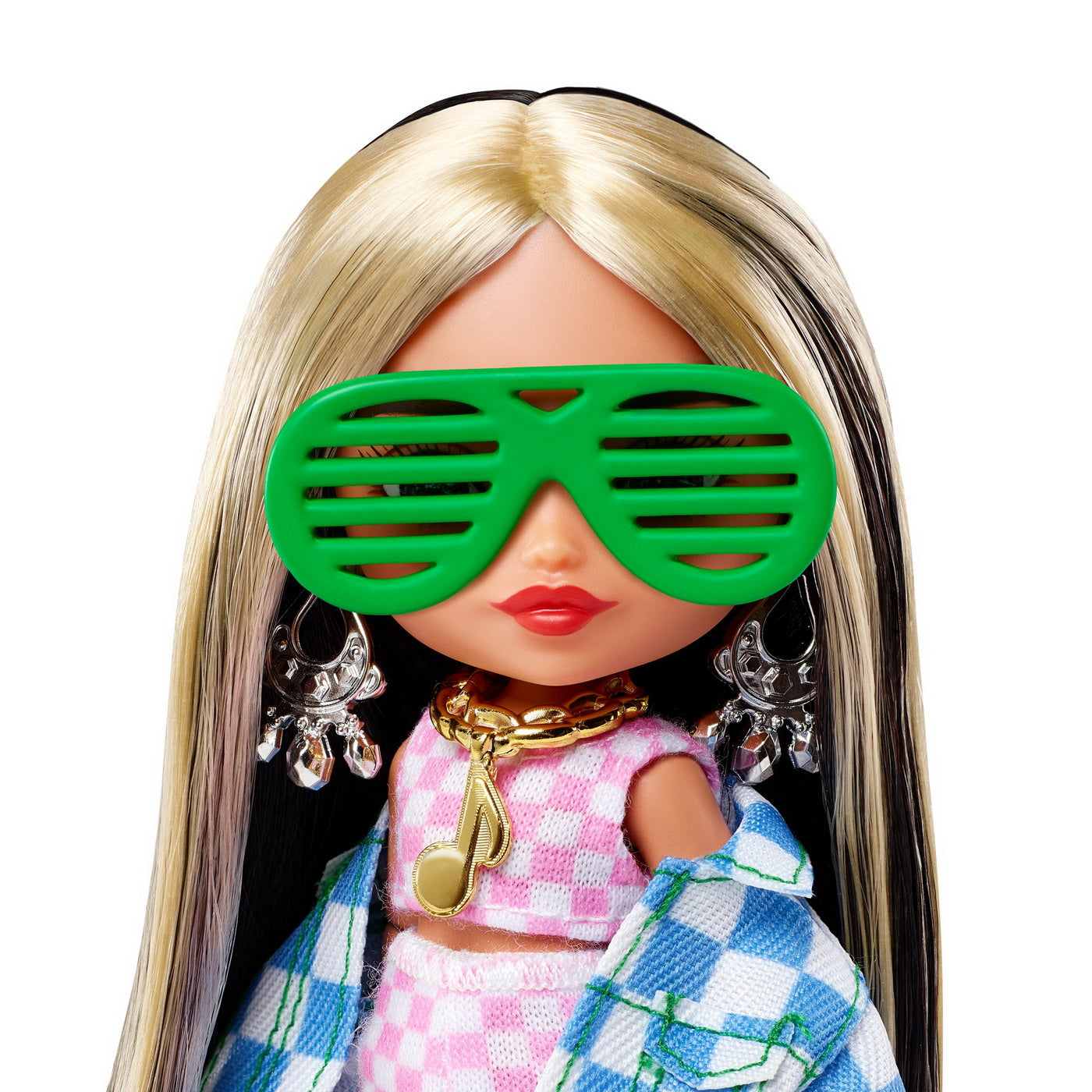 Barbie papusa barbie extra mini bruneta cu suvite blonde