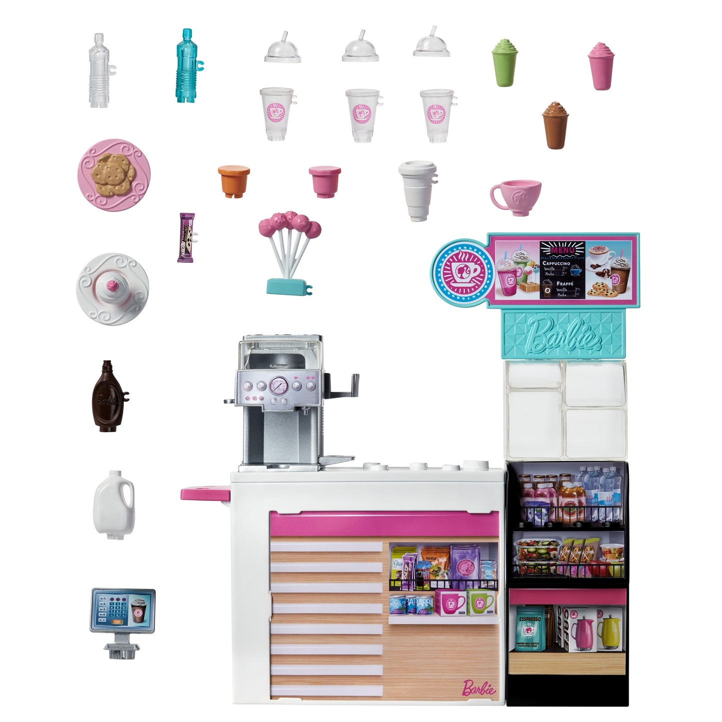 Barbie  set cafenea cu 20 de accesorii