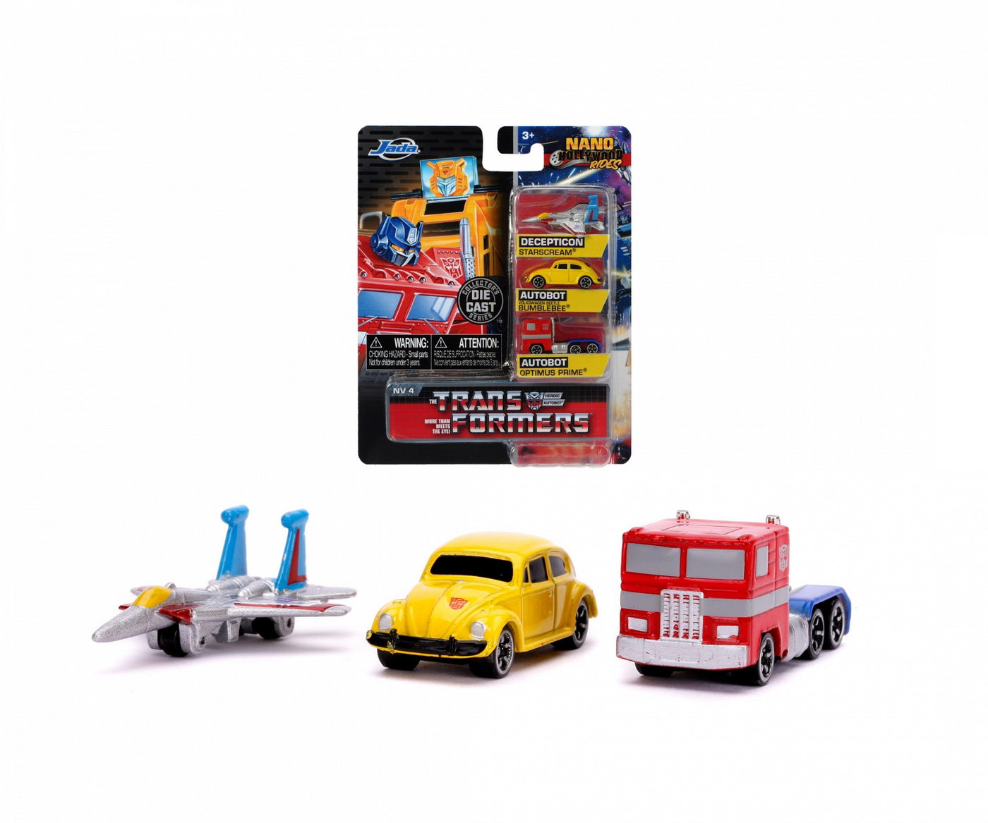 Transformers set 3 nano masinute metalice 4cm