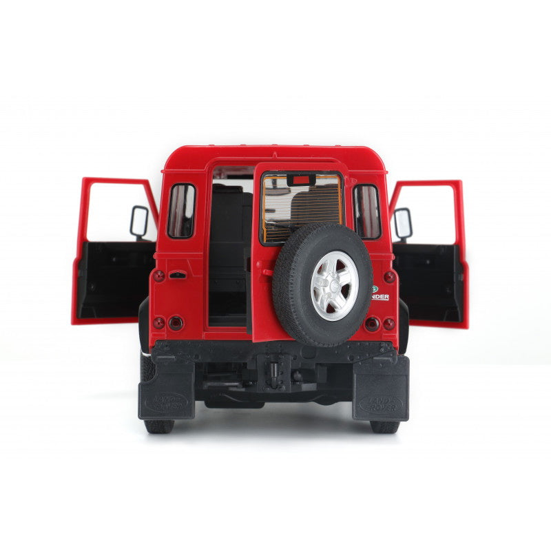 Masina cu telecomanda land rover defender rosu cu scara 1 la 14