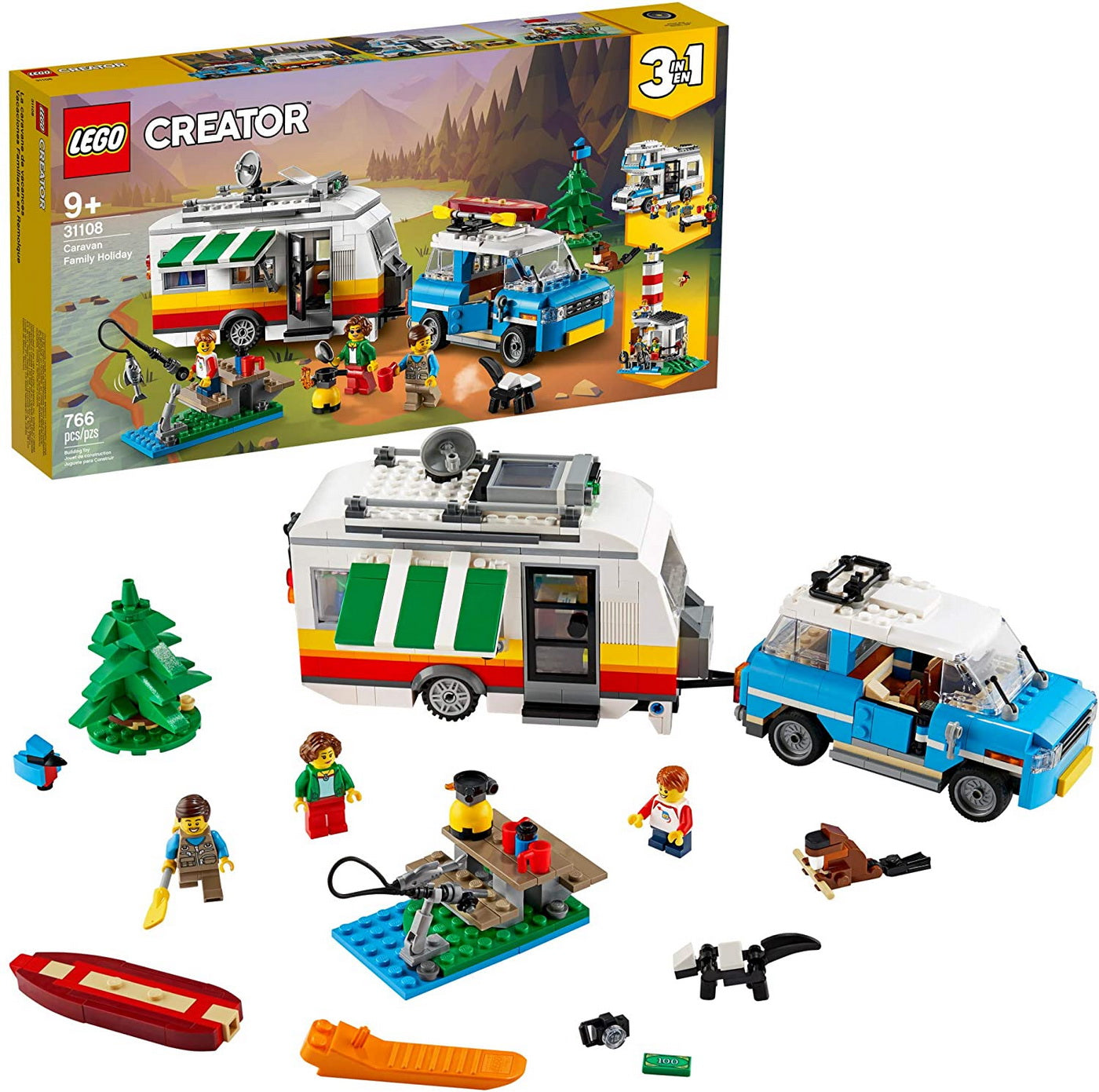 Lego creator vacanta in familie cu rulota 3in1 31108