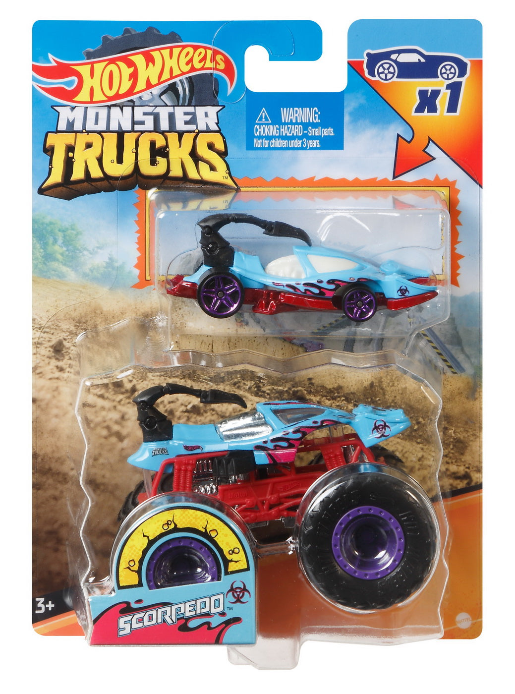 Hot wheels monster truck si masinuta metalica scorpedo