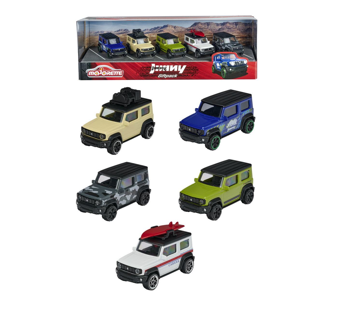 Majorette set 5 masini din metal suzuki jimny 7.5cm