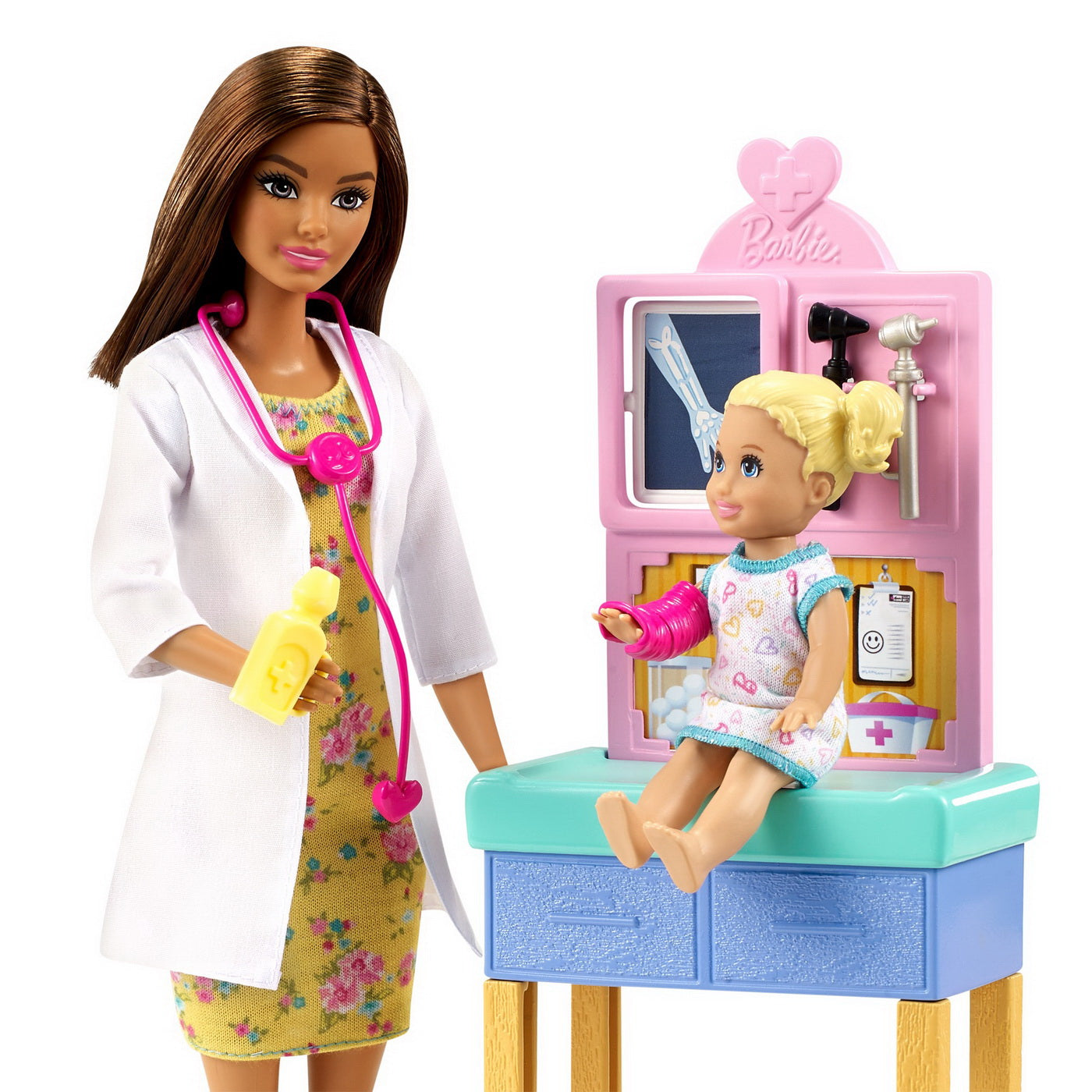 Barbie cariere set cu papusa doctor pediatru satena