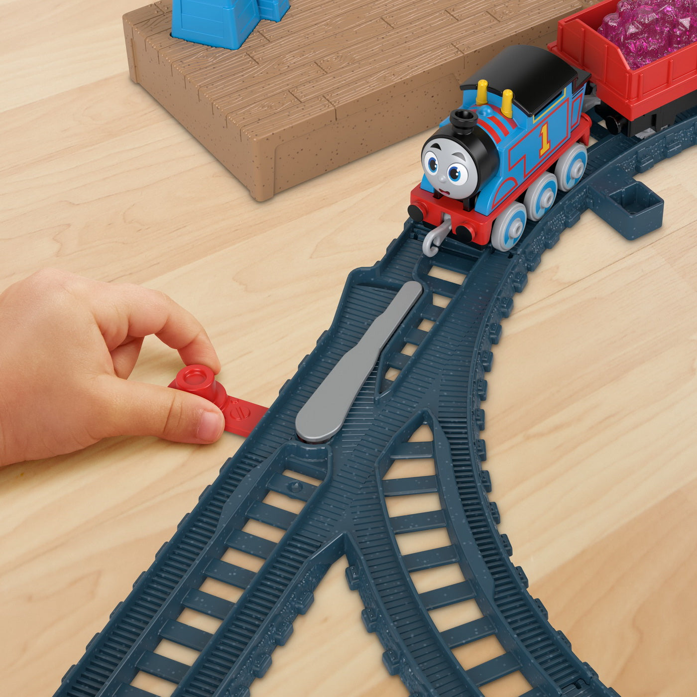 Thomas set de joaca cu locomotiva push along thomas si accesorii