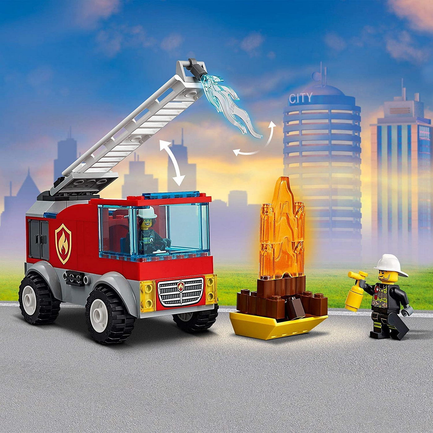 Lego city  camion de pompieri cu scara 60280