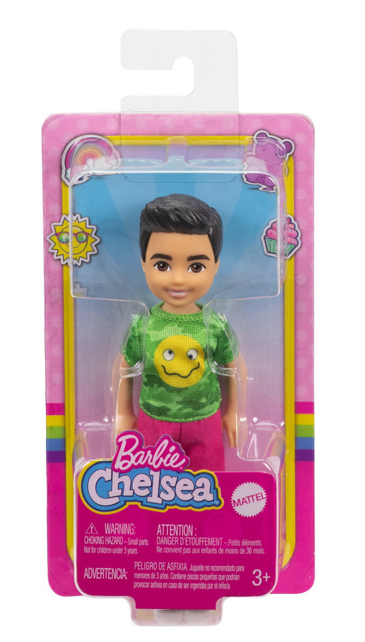 Barbie papusa chelsea baiat brunet cu tricou verde