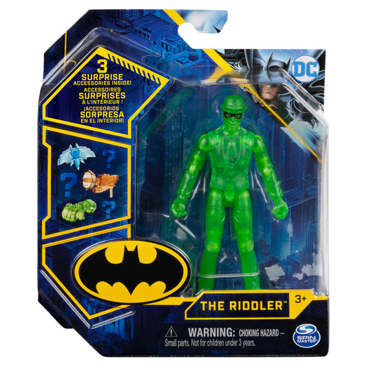 Figurina riddler articulata 10cm cu 3 accesorii surpriza