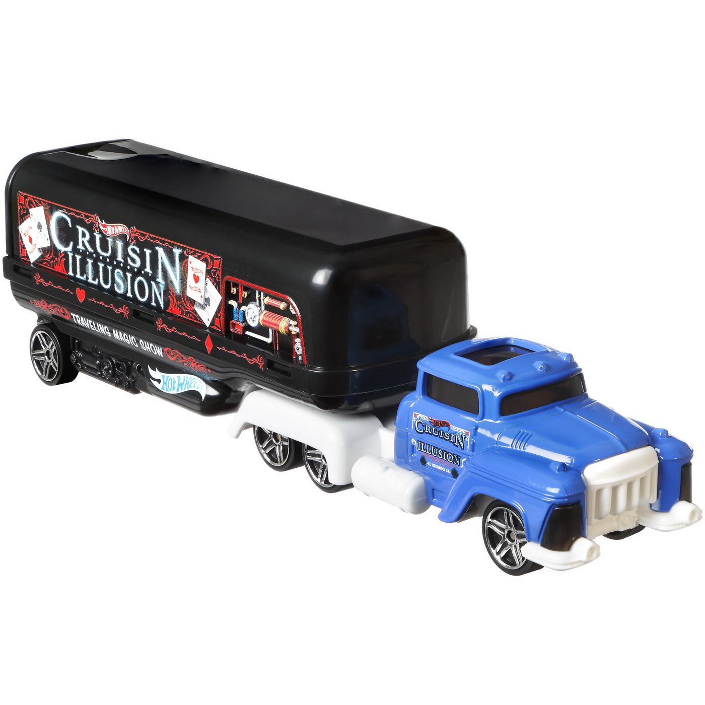 Set camion si masina sport hot wheels cruisin illusion