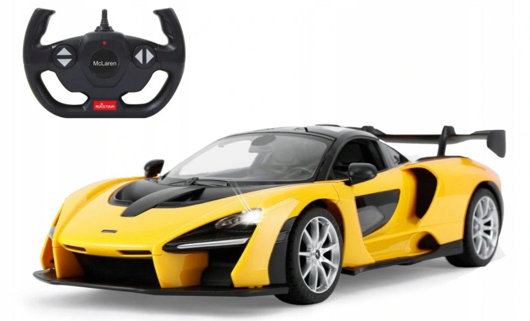 Masina cu telecomanda mclaren senna galben cu scara 1 la 14