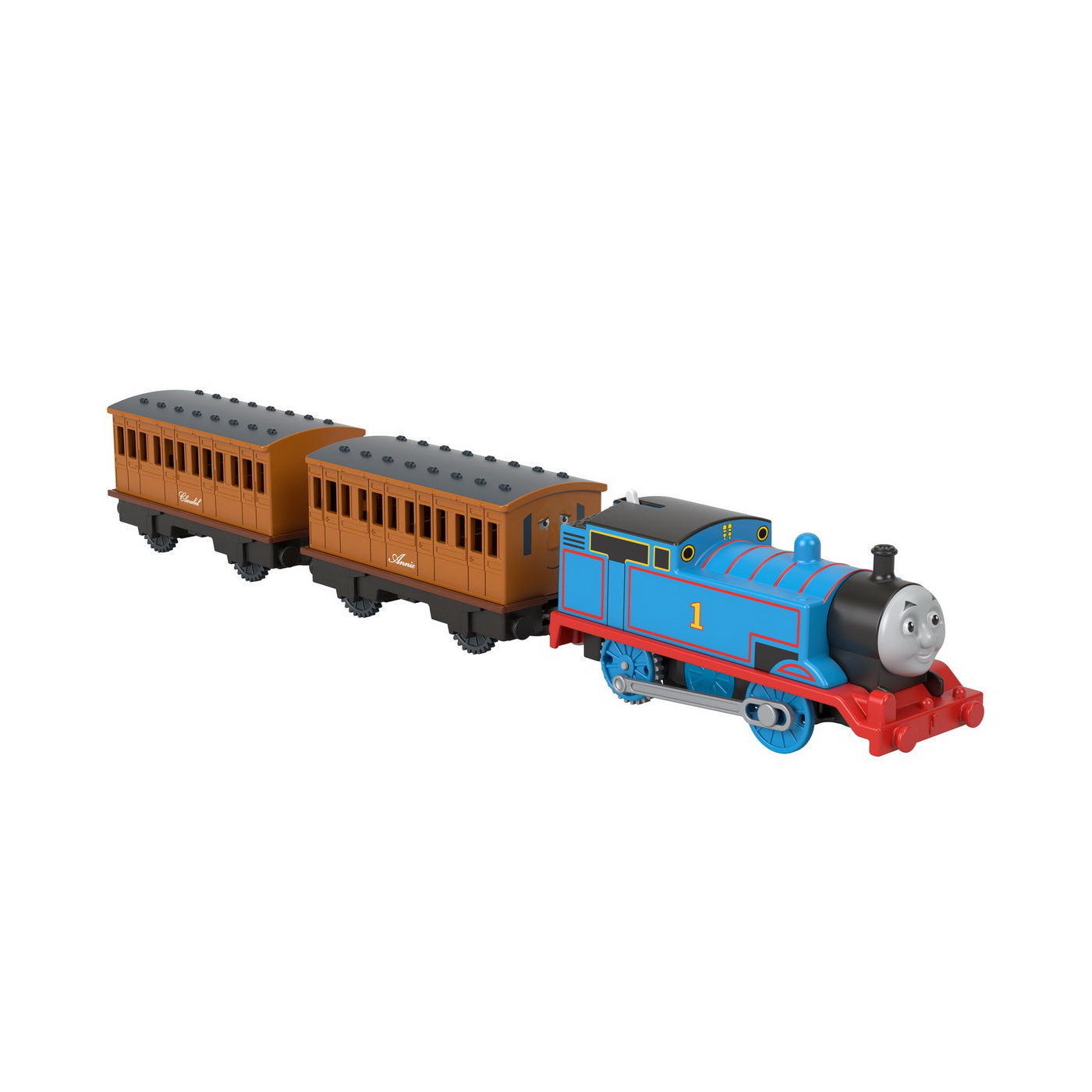 Thomas locomotiva motorizata cu 2 vagoane annie si clarabel