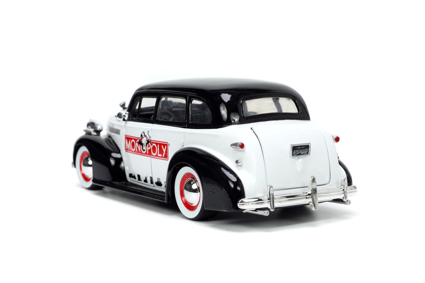 Jada set masinuta metalica chevrolet master deluxe 1939 scara 1:24 si figurina mr monopoly