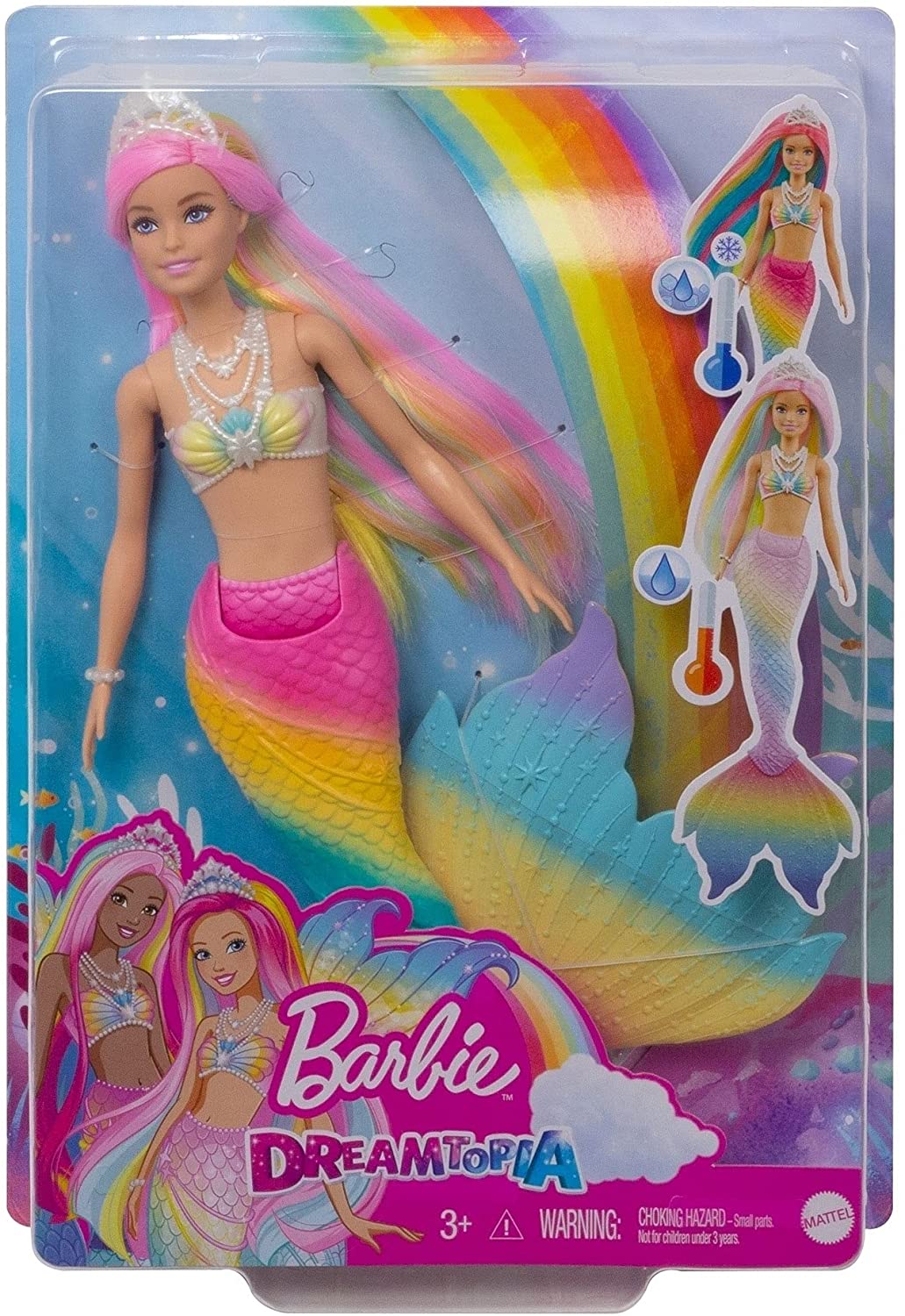 Barbie papusa dreamtopia sirena isi schimba culoarea