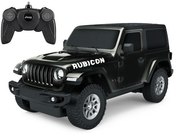 Masina cu telecomanda jeep wrangler jl negru scara 1 la 24