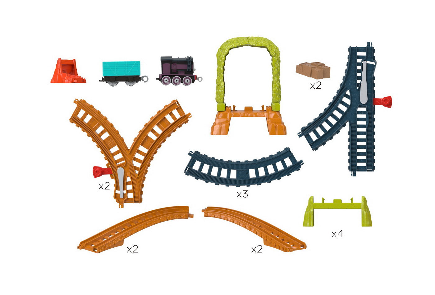 Thomas set de joaca cu locomotiva push along diesel si accesorii