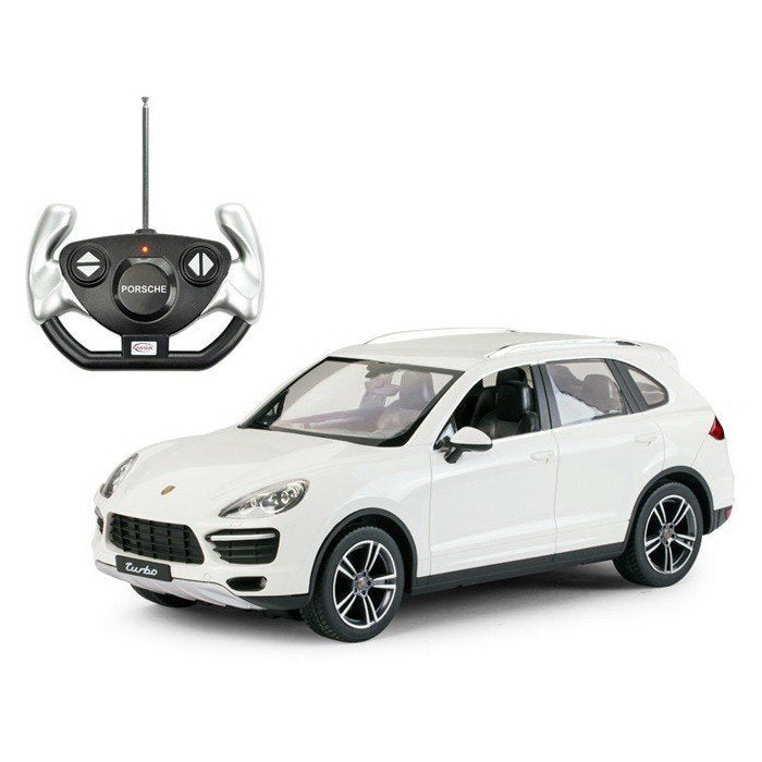 Masina cu telecomanda porsche cayenne turbo alb cu scara 1 la 14