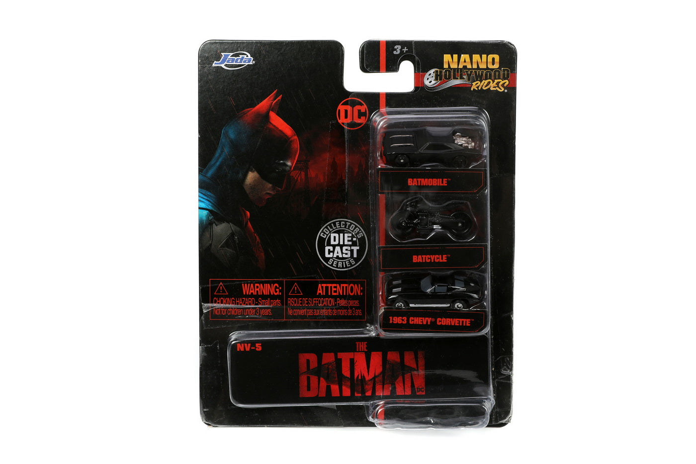 Jada set 3 vehicule nano batman 4cm