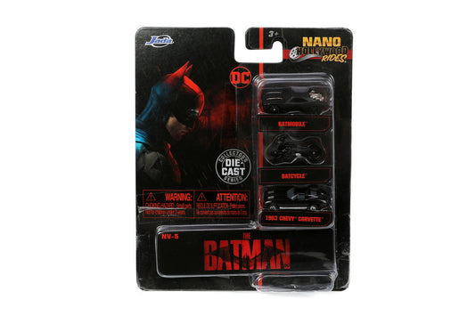 Jada set 3 vehicule nano batman 4cm