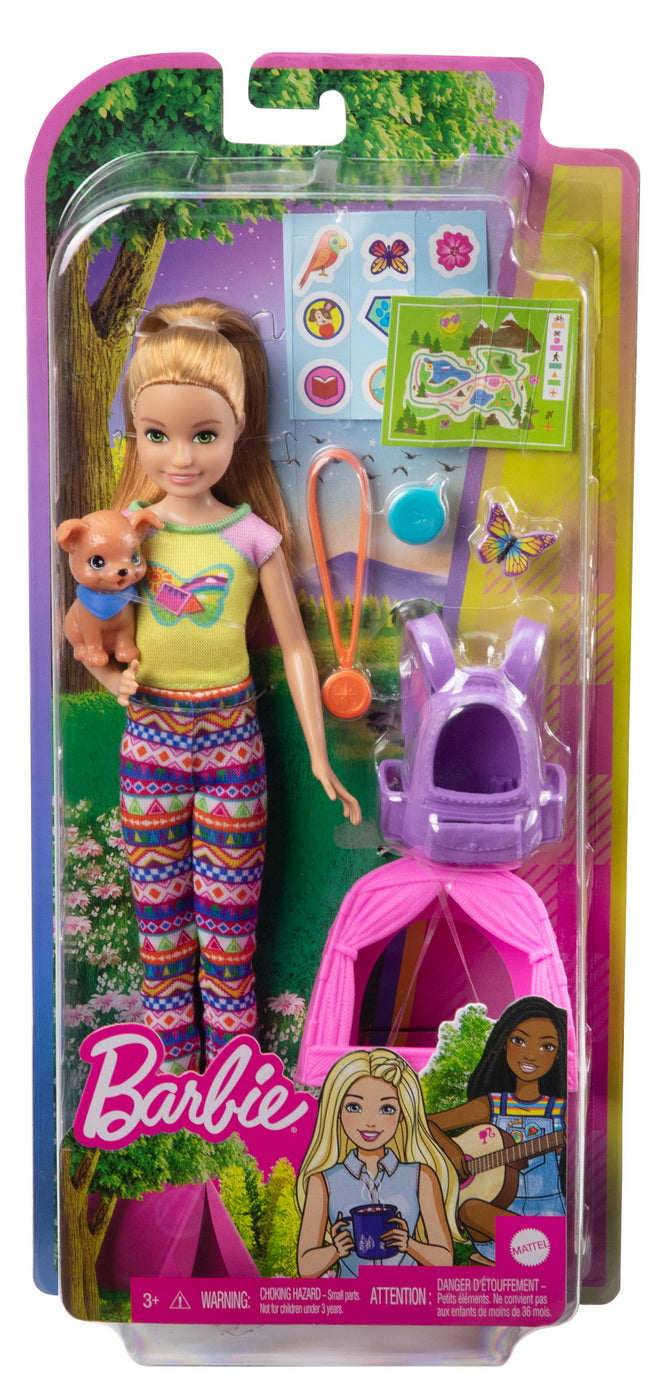 Barbie papusa stacie si set camping