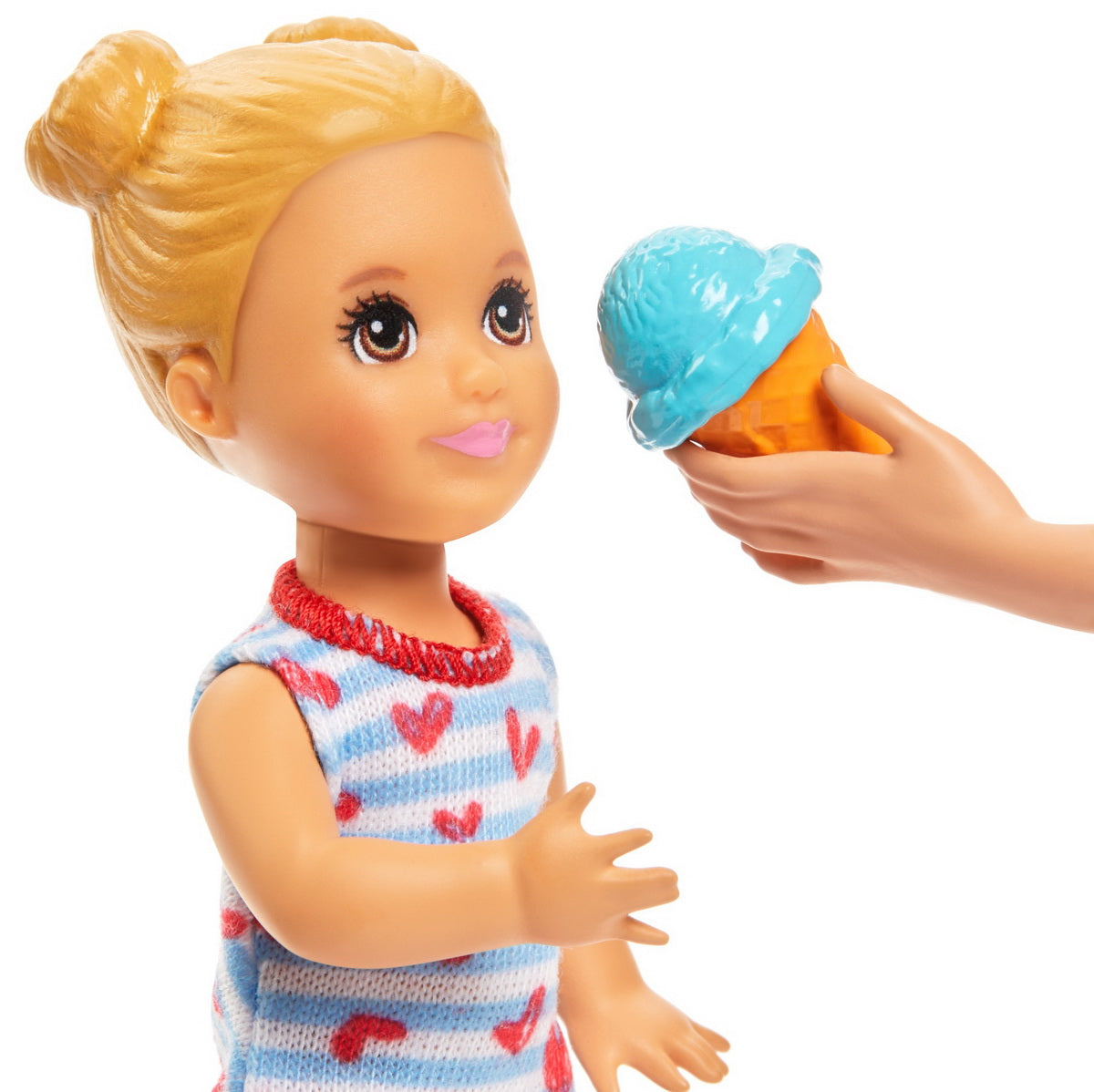 Papusa barbie mamica cu copilas si tricicleta