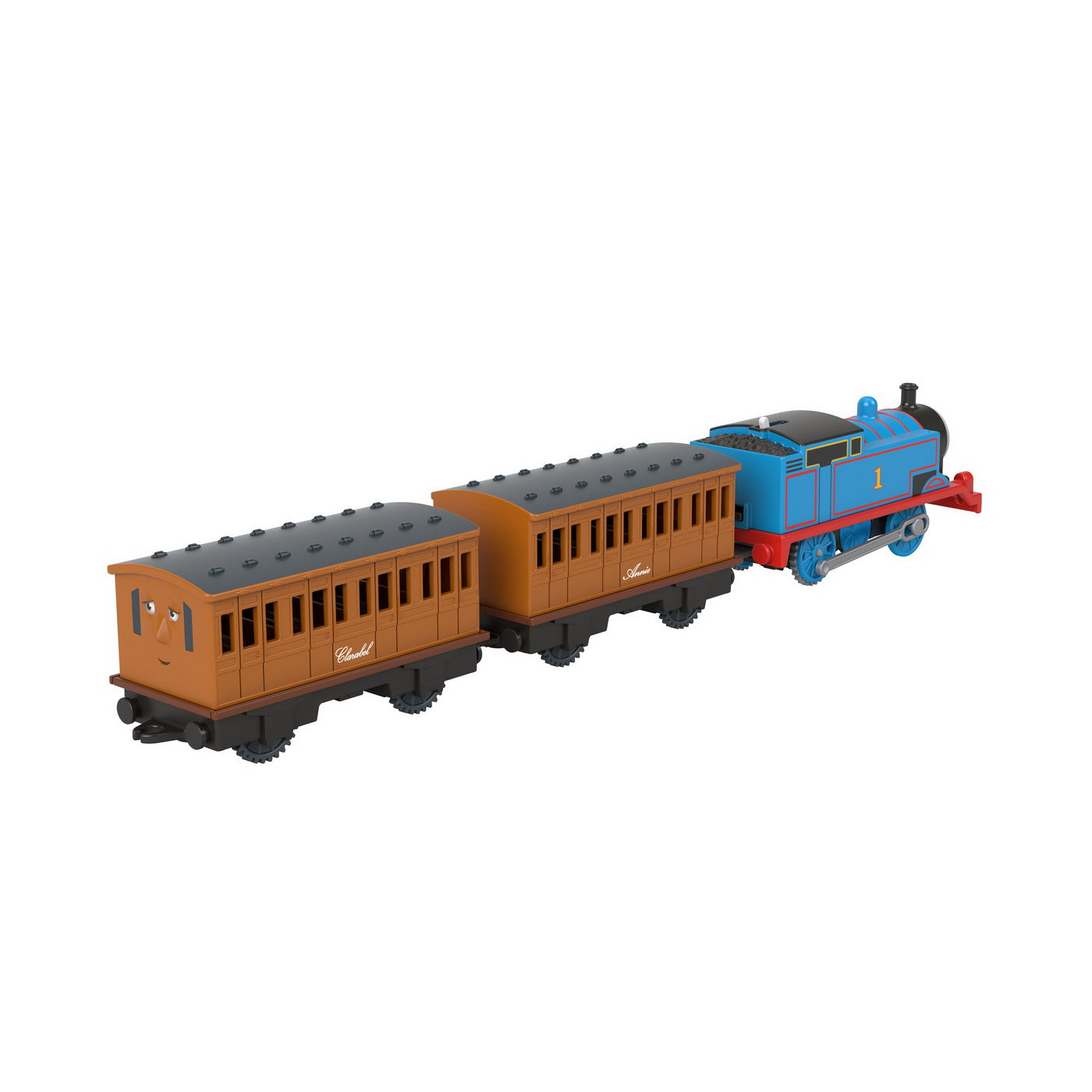 Thomas locomotiva motorizata cu 2 vagoane annie si clarabel