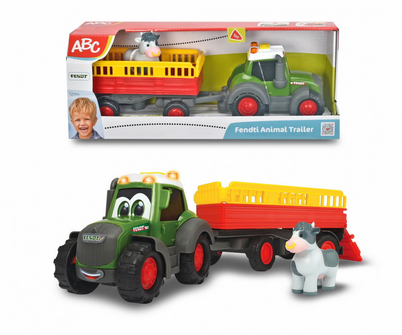 Tractoras cu remorca pentru animale cu figurina vacuta